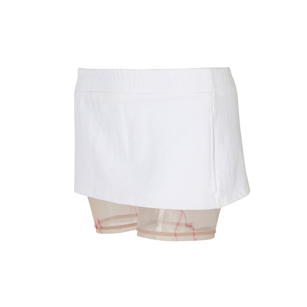 HALF CUT-OUT JERSEY SKIRT WHITE