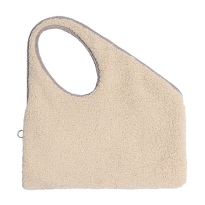 Rectangle Fur Shoulder Bag & Clutch Natural