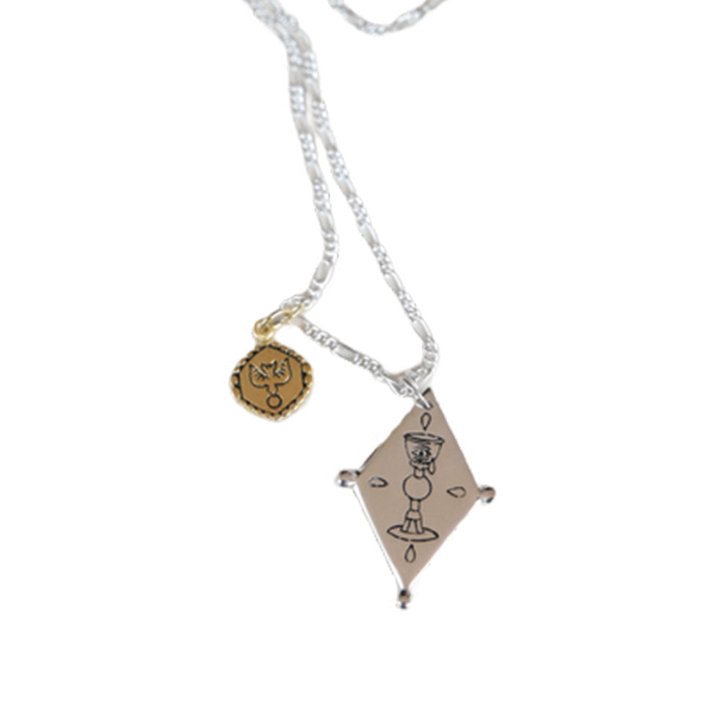 Ace of Cup Necklace Combi Silver