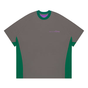 RAG SIDE PANEL TEE GREY GRASS GREEN