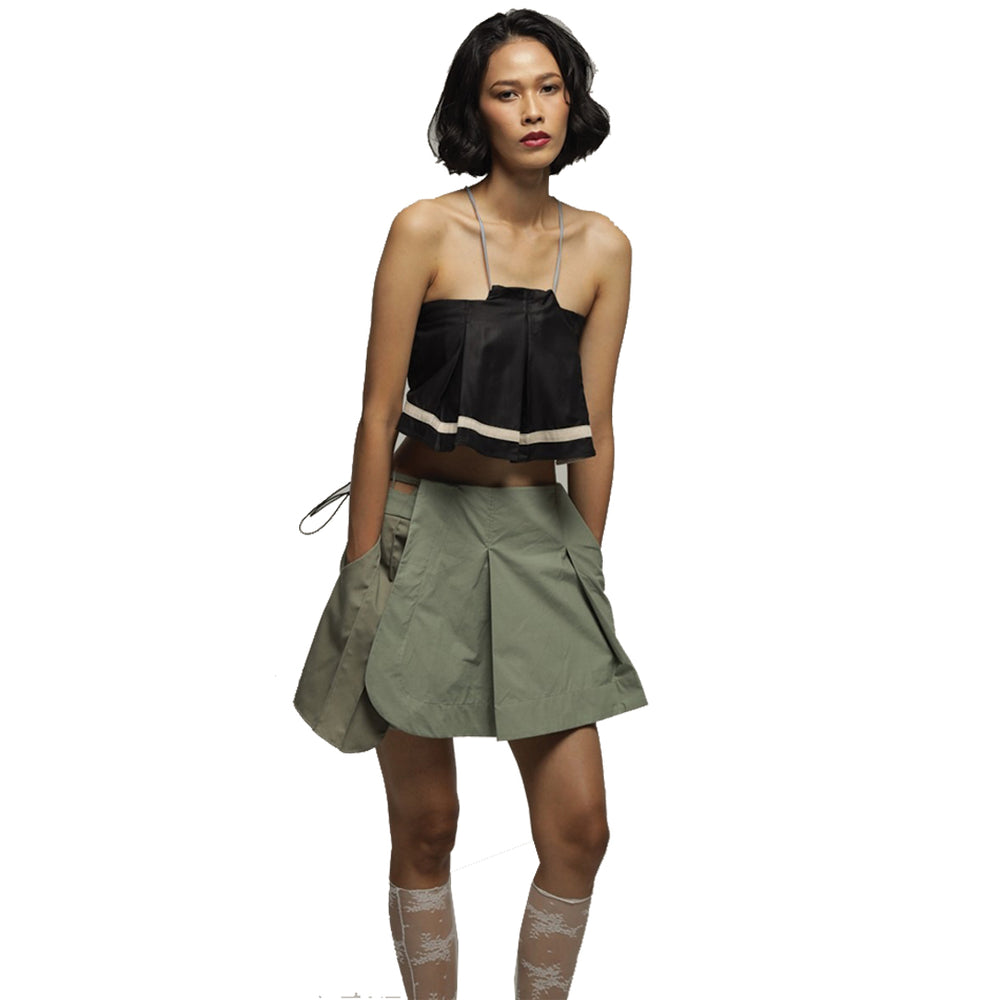 SIDE PLEATED SKORT GREEN