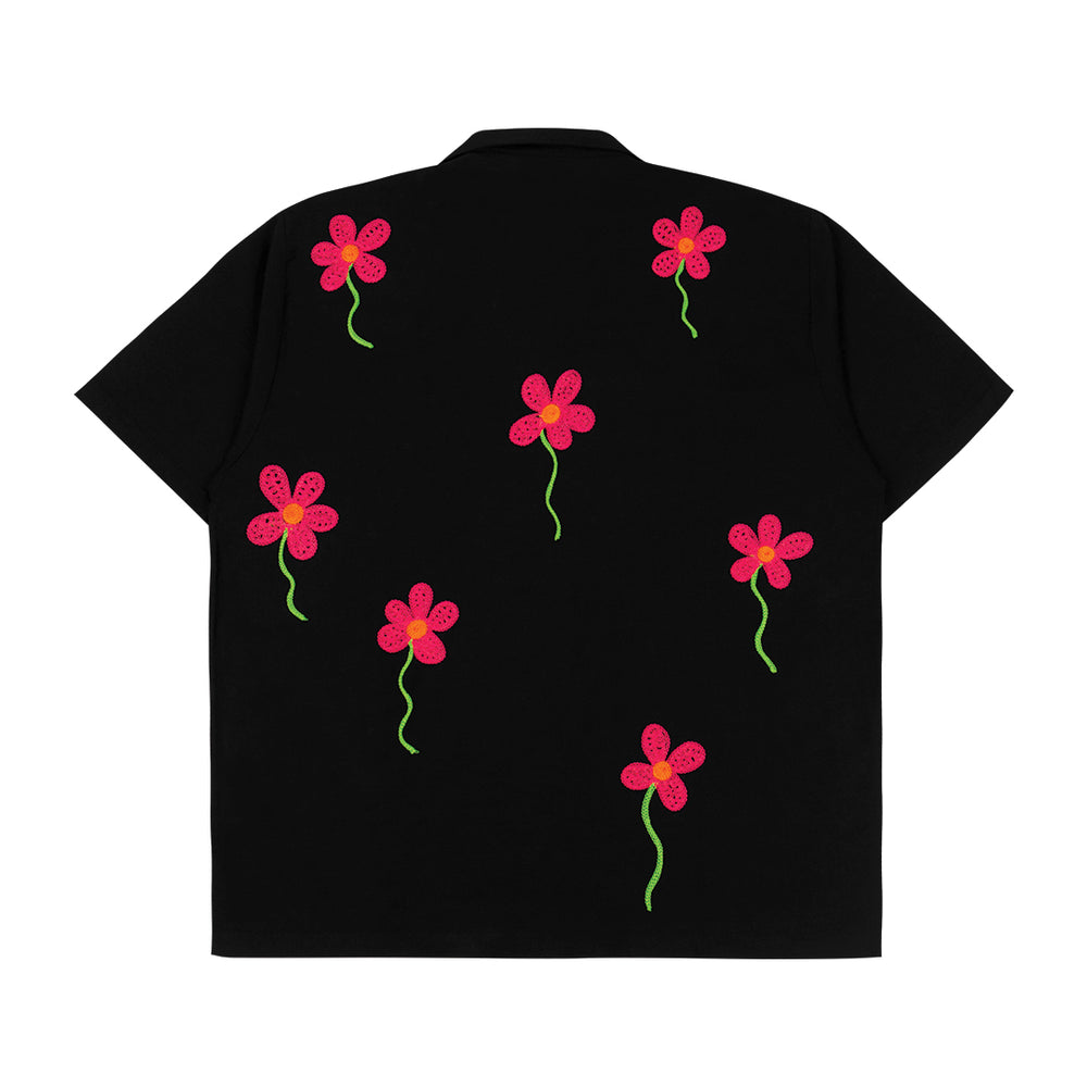 Pink flower shirt Black