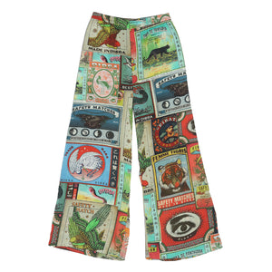 Collage Art Print Rayon Pants