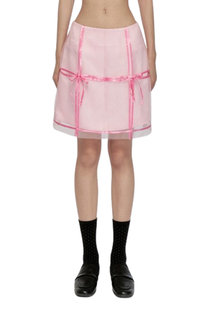 WHIM SKIRT - BOW BABY PINK