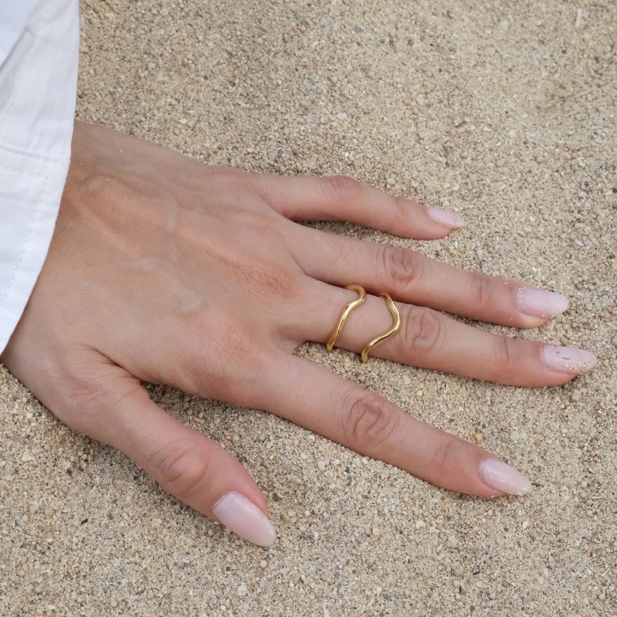 DOUBLE WAVE RING GOLD