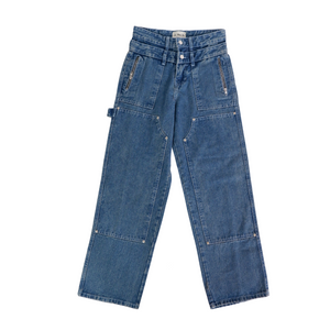 Double Knee Wash Denim Blue