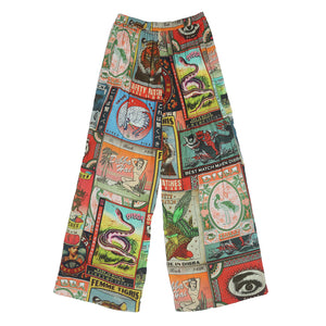 Collage Art Print Rayon Pants