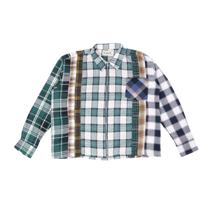 8 Cuts Zipper Flannel Green