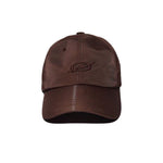 SHINY LOGO EMBROIDERY CAP BROWN