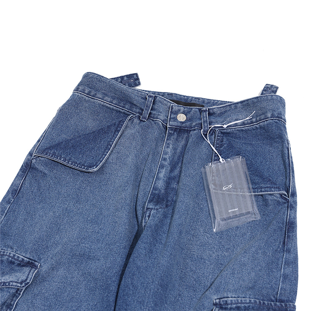 Denim Cargo Pants - Blue