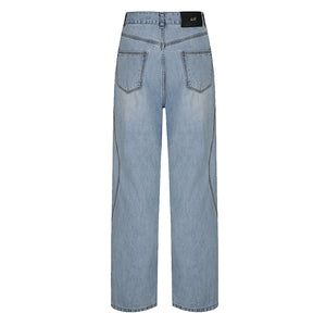 Tunnel lining wide pants - Light Blue