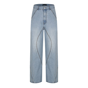 Tunnel lining wide pants - Light Blue