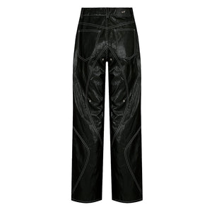 TUNNEL LINING TROUSER Leather - Black