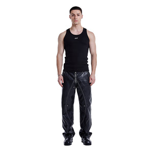 TUNNEL LINING TROUSER Leather - Black