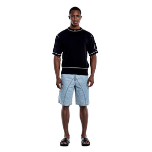 Tunnel lining short pants Denim - Blue