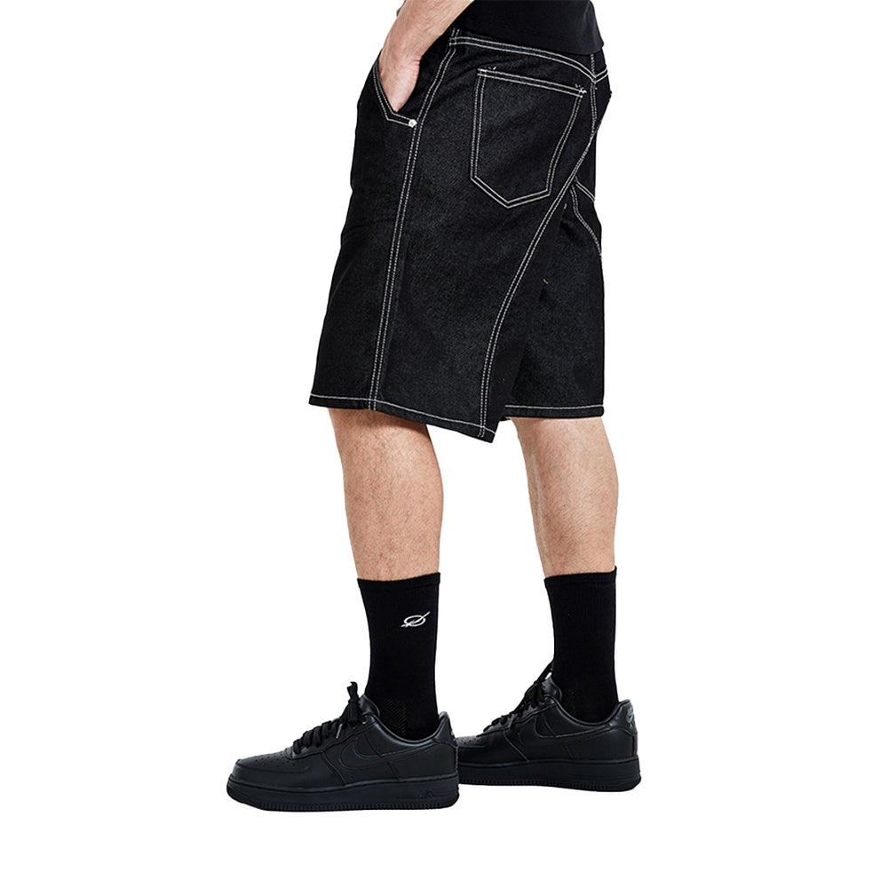 Tunnel lining short pants Denim - Black