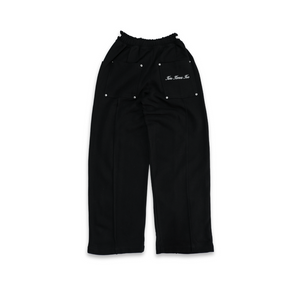 Leated Jean Sweats Black