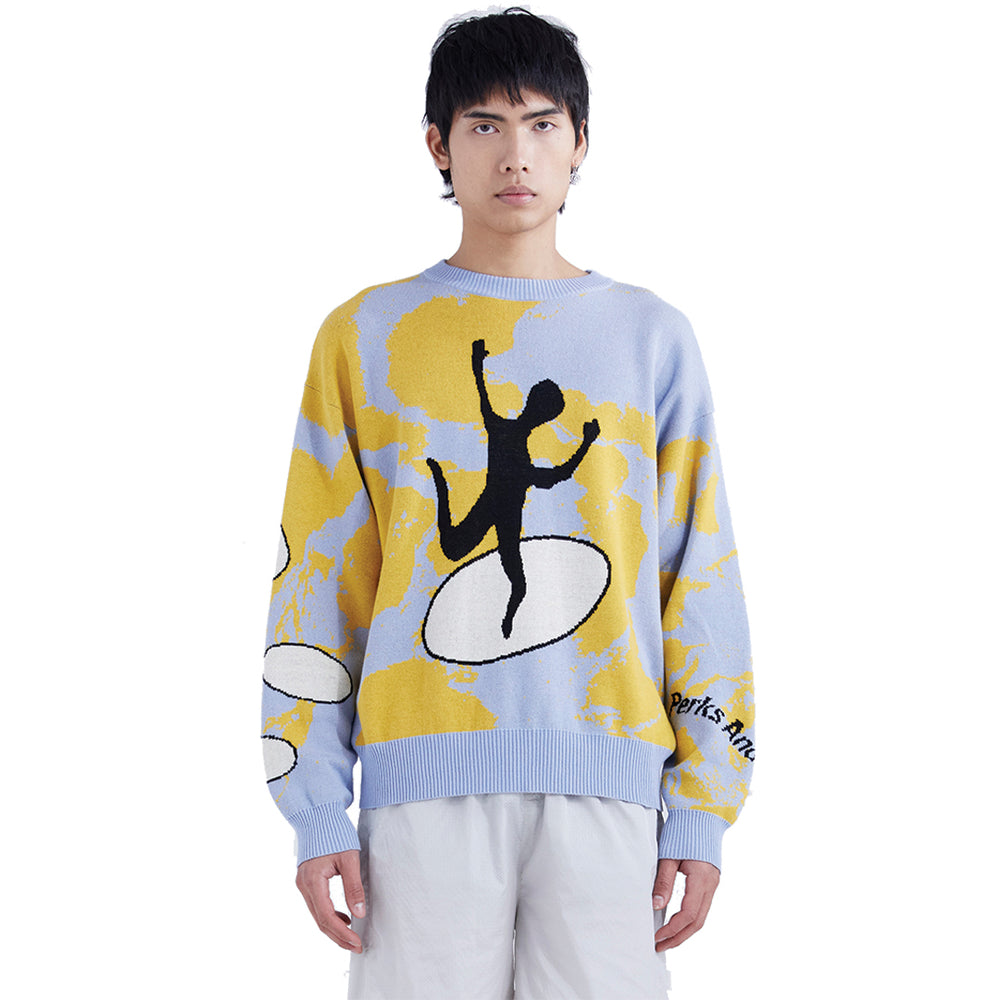 OIL AND WATER JUMPMAN CREWNECK KNIT DUSTY BLUE