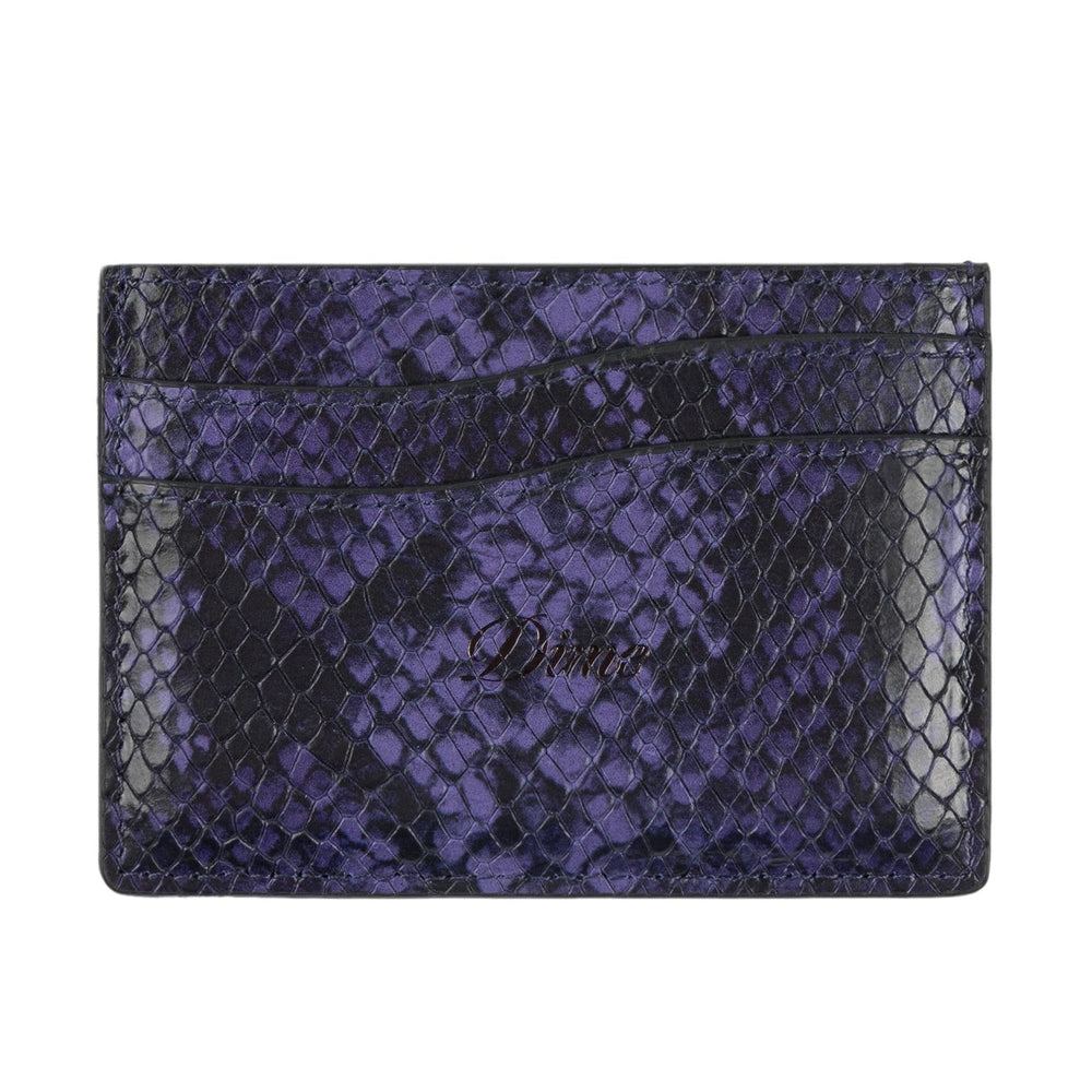 Embossed Leather Cardholder Purple Snake
