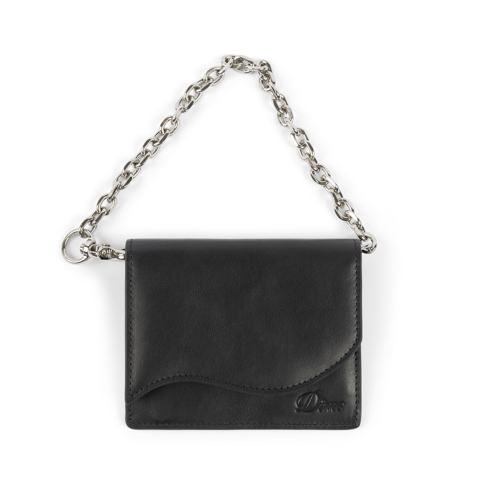 Chain Leather Wallet Black