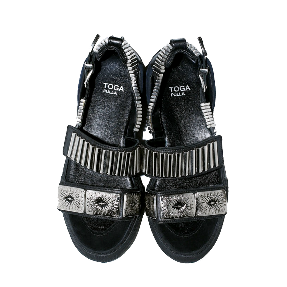 AJ664 Metal Sneakers Sandals Black
