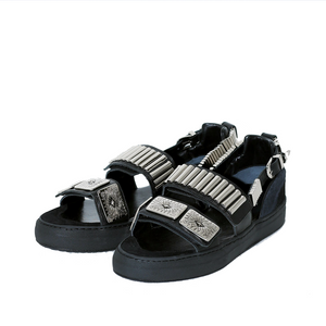 AJ664 Metal Sneakers Sandals Black