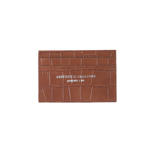 RECTA CARD HOLDER CROC BROWN