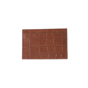 RECTA CARD HOLDER CROC BROWN