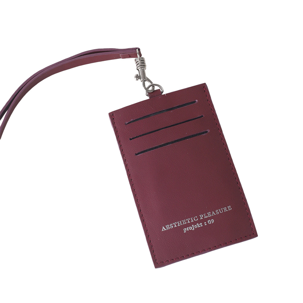 DENTE LANYARD CARD HOLDER MAROON