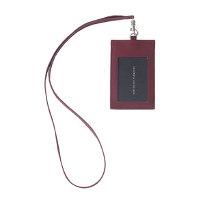 DENTE LANYARD CARD HOLDER MAROON