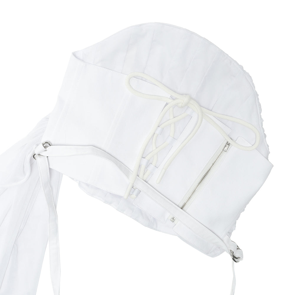 
            
                Load image into Gallery viewer, Chiffon Draping Corset White
            
        