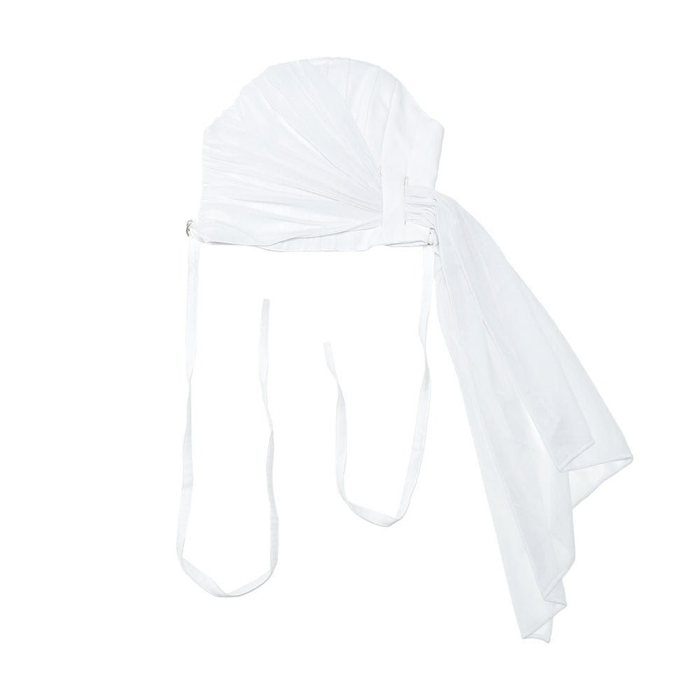 Chiffon Draping Corset White