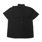 Short Sleeve Draping Cowl Shirt Black