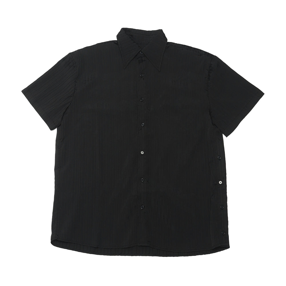 Short Sleeve Draping Cowl Shirt Black