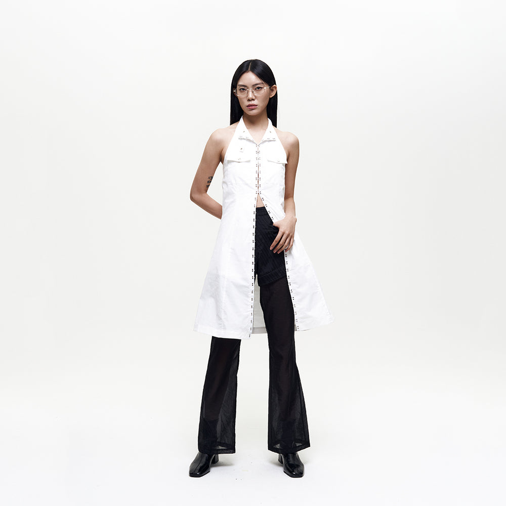 Sleevless Long One-piece White