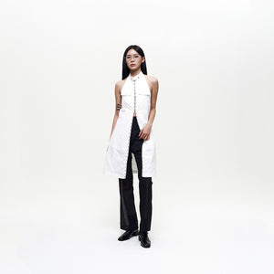 Sleevless Long One-piece White
