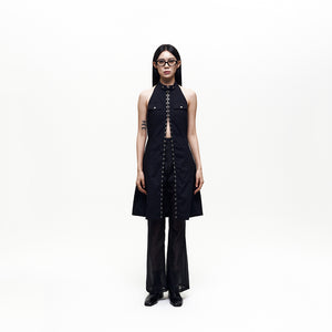 Sleeveless Long One-piece Black