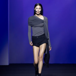 Draping T-shirt Gray