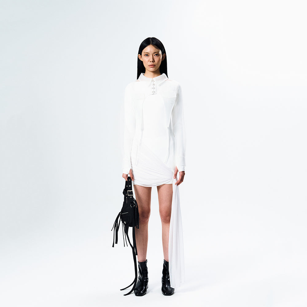 Draping One-piece White