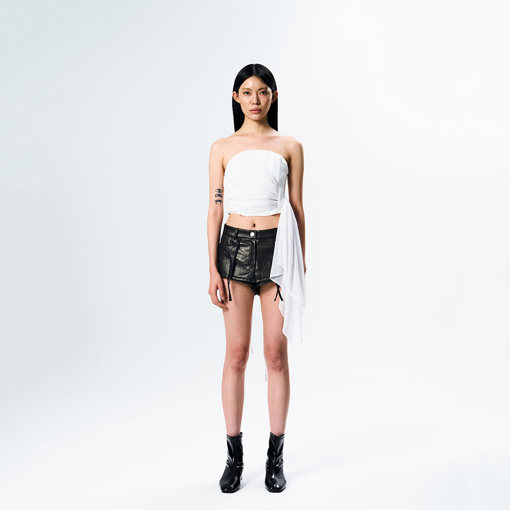 Chiffon Draping Corset White