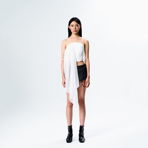 Chiffon Draping Corset White
