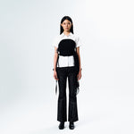 Chiffon Draping Corset Black