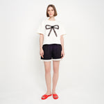 PATCH RIBBON TEE - WHITE / BLACK