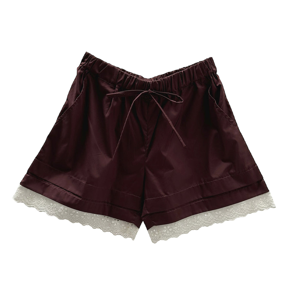 BRODERIE SHORTS - BORDEAUX