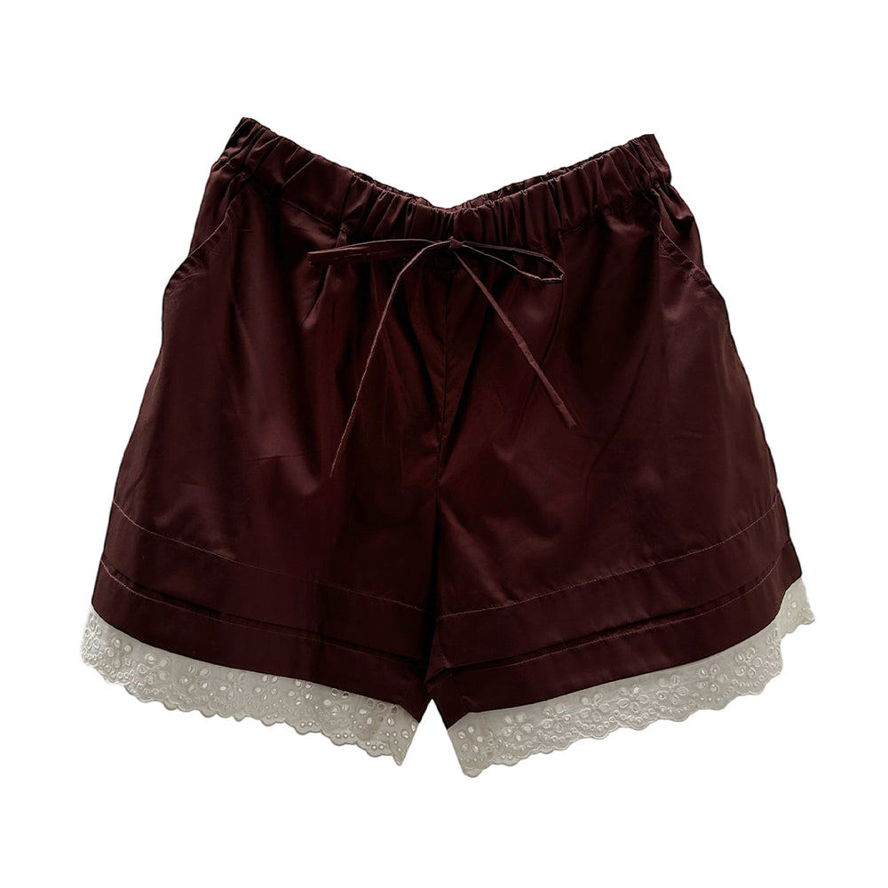 BRODERIE SHORTS - BORDEAUX