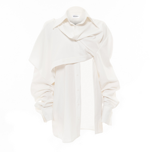 Draping Cowl Shirt White