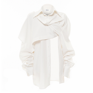 Draping Cowl Shirt White