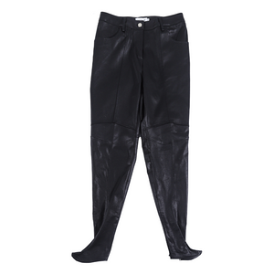 Bike Zipped Coating Denim Pants (Woman) Black