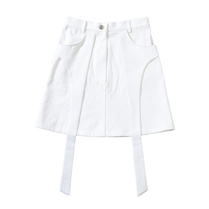 A-Line White Skirt White