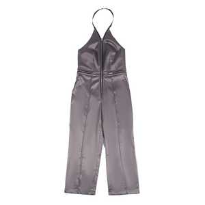 Zipped Jump Suit Brown